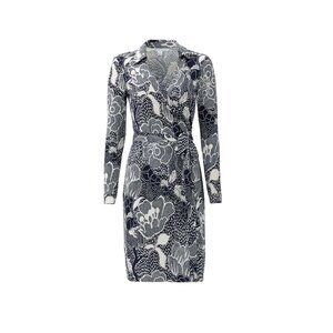 Diane von Furstenberg Navy New Jeanne Two Wrap Navy Dress 100% Silk Size 10